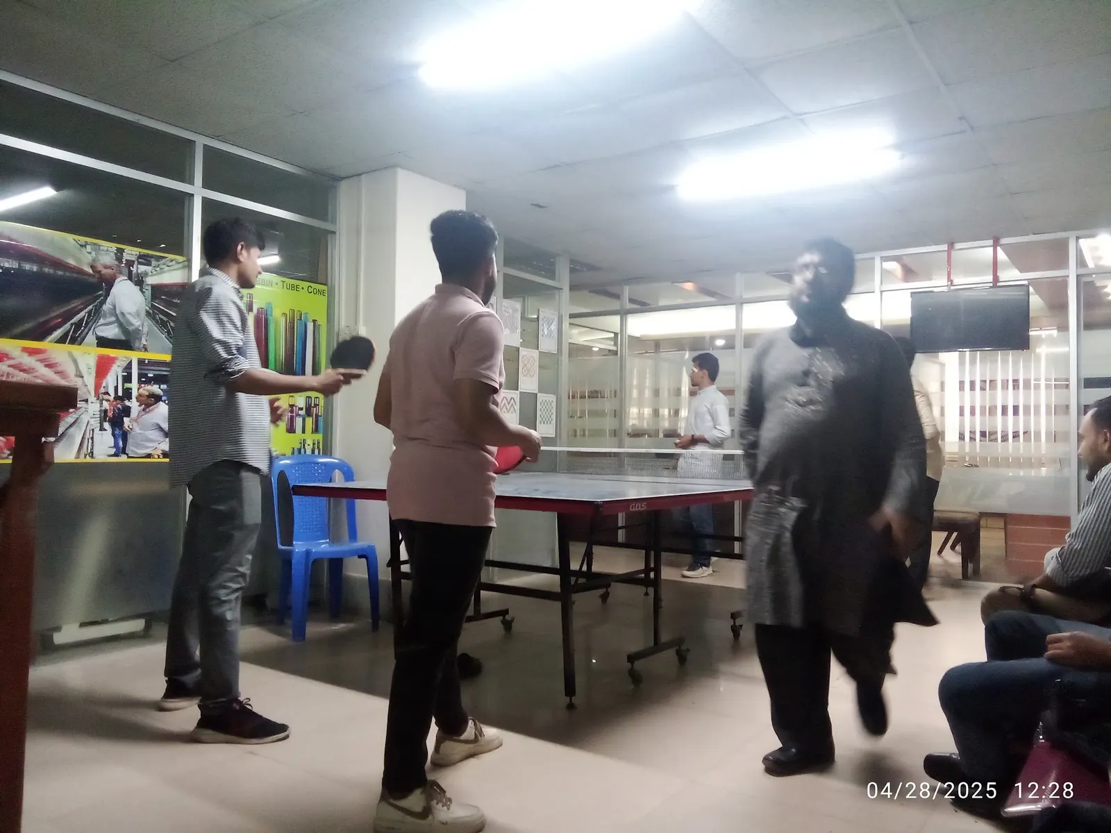 Table tennis in the common room