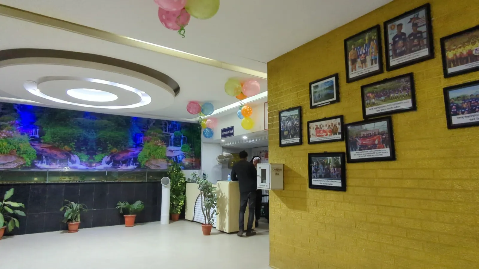 Reception and photo wall