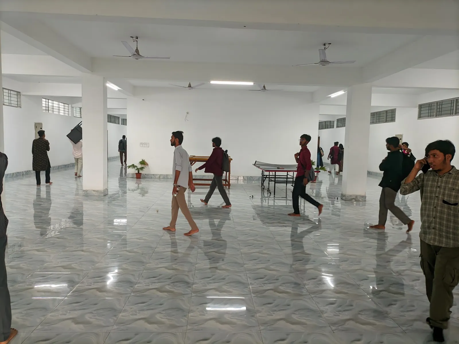Students in the open hall